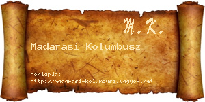 Madarasi Kolumbusz névjegykártya